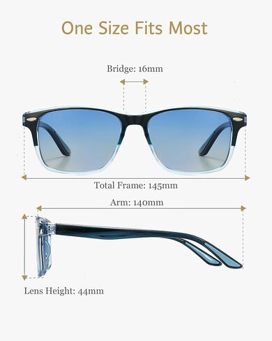 ANRRI Gradient Polarized Sunglasses for Men Women Retro Square Sun Glasses with Spring Hinges in Saudi Arabia