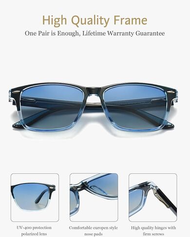 ANRRI Gradient Polarized Sunglasses for Men Women Retro Square Sun Glasses with Spring Hinges in Saudi Arabia