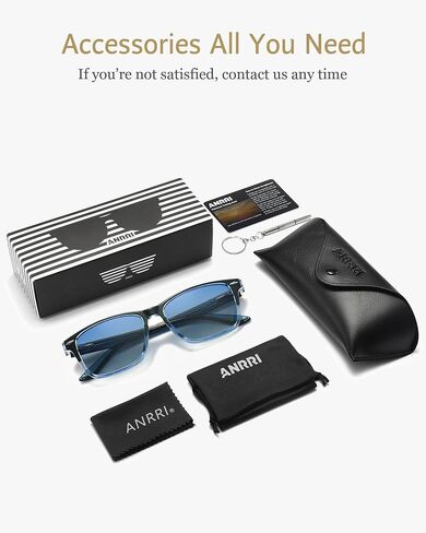 ANRRI Gradient Polarized Sunglasses for Men Women Retro Square Sun Glasses with Spring Hinges in Saudi Arabia