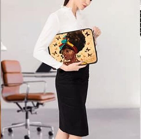 African American Afro Woman 17 inch Laptop Case Fashion Laptop Sleeve Impact Resistant, Sturdy, Anti-Vibration,Lightweight Unisex Computer Case Cover 10-17 Inch. (Contains a Mouse pad in Saudi Arabia