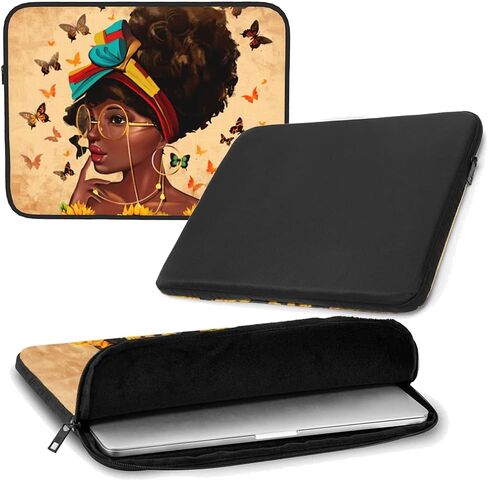 African American Afro Woman 17 inch Laptop Case Fashion Laptop Sleeve Impact Resistant, Sturdy, Anti-Vibration,Lightweight Unisex Computer Case Cover 10-17 Inch. (Contains a Mouse pad in Saudi Arabia