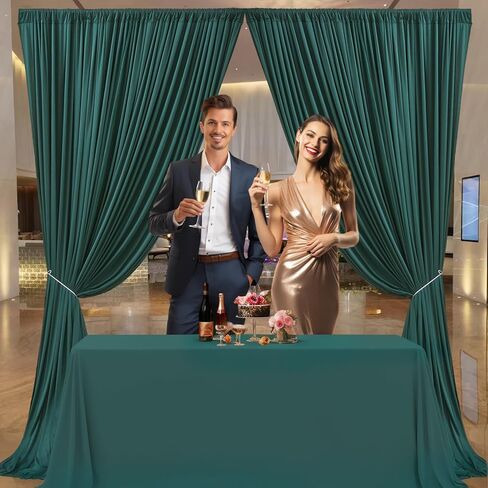 50ft x 10ft Ivory Backdrop Curtain for Wedding Ivory Wrinkle Free Backdrop Drapes Panels for Parties Baby Shower Bridal Shower Birthday Photo Photography Polyester Fabric Background Decoration in Saudi Arabia