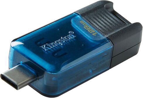 Kingston DataTraveler 80 M 128GB عبوتان سرعة قراءة 200 ميجابايت/ثانية USB-C USB 3.2 محرك أقراص فلاش لأجهزة الكمبيوتر المكتبية وأجهزة الكمبيوتر المحمولة والأجهزة اللوحية المتوافقة (DT80M/128GB) حزمة مع (2) كل شيء ما عدا حبال سترومبولي in Saudi Arabia
