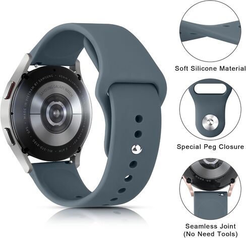 Wanme for Samsung Galaxy Watch 4/5 Bands 40mm 44mm, Galaxy Watch 5 Pro Band 45mm Women Men, 20mm Adjustable Soft Silicone Sport Strap Replacement Wristbands for Samsung Watch 4/5 Bands in Saudi Arabia