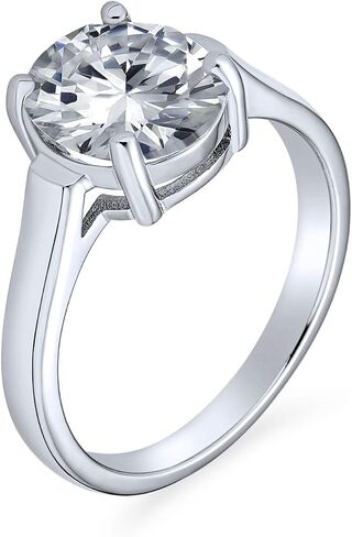 Bling Jewelry Personalize Simple 3CT Classic AAA CZ Brilliant Cut Cubic Zirconia Oval Solitaire Engagement Ring .925 Sterling Silver For Women Promise Ring Customizable in Saudi Arabia