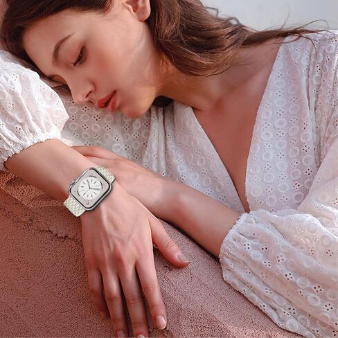 SOLOLUP حلقة منفردة مضفرة لأشرطة ساعة Apple 40 مم 41 مم 44 مم 45 مم 38 مم 42 مم iWatch Ultra/2 حزام 49 مم للرجال والنساء، سوار معصم مرن رياضي من النايلون لساعة Apple Watch Ultra2 Series 9 8 7 6 5 4 3 SE in Kuwait