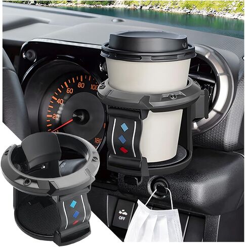 Car Cup Holder for Air Vent, Water Bottle Mount with Hook, Adjustable Air Outlet Drink Mount Stand, Multifunctional Holders for Coffee Tea Juice, Universal for Most Vehicle A/C Vents in Kuwait