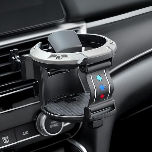 Car Cup Holder for Air Vent, Water Bottle Mount with Hook, Adjustable Air Outlet Drink Mount Stand, Multifunctional Holders for Coffee Tea Juice, Universal for Most Vehicle A/C Vents in Kuwait