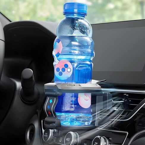 Car Cup Holder for Air Vent, Water Bottle Mount with Hook, Adjustable Air Outlet Drink Mount Stand, Multifunctional Holders for Coffee Tea Juice, Universal for Most Vehicle A/C Vents in Kuwait