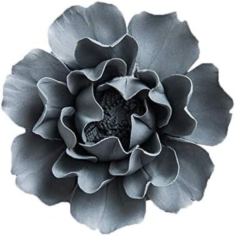 ALYCASO Peony Ceramic Flower Wall Décor Artificial 3D Flower Wall Art for Living Room Home Hallway Bedroom Kitchen Farmhouse Bathroom Dining Room, Caesious, 4.72 inch in Saudi Arabia