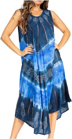 Sakkas Starlight Third Women's Tie Dye Beach Kaftan Caftan Tank Dress/Cover Up in Saudi Arabia
