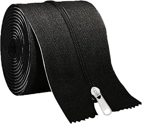 HOMEANING 1PC 3 inch x 7 ft Black Heavy Duty Zipper for Tarp, Wall, Rust-resistant and Waterproof, Double-Side Indoor Outdoor Dust Barriers Peel, Excellent Air Tightness in Saudi Arabia