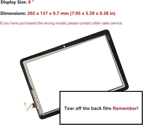 لجهاز Fire HD 8 /HD 8 Plus Tablet (تم إصدار الجيل الثاني عشر في 2022/2024) R2SP8T R24SB8 عدسة زجاجية أمامية للوحة استبدال محول الأرقام للشاشة، لجهاز Fire HD 8 /HD 8 Plus الجيل الثاني عشر وTecno Tablet T805S in Kuwait