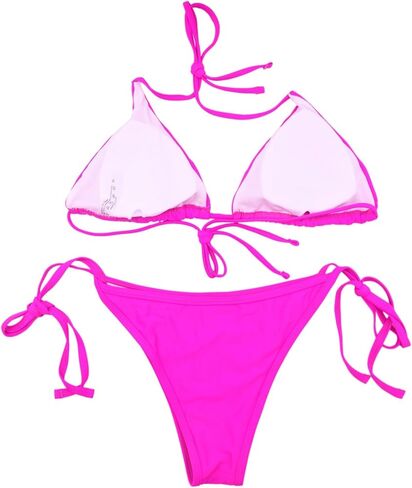 JUMISEE Women's 2 Piece Sparkle Rhinestone Triangle Bikini Sexy Crystal Backless Tie Side Bathing Suit Swimsuit in Kuwait