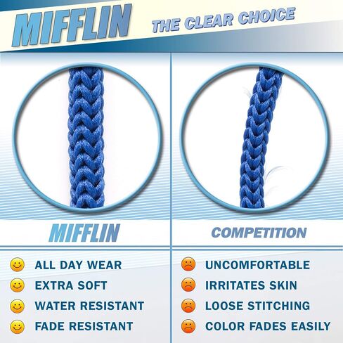 حبل قصير من MIFFLIN-USA (أسود، 91.44 سم، 100 حزمة)، حبال شارة الهوية، حبال منسوجة مستديرة مع خطاف على شكل حرف J in Kuwait