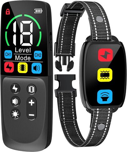 Dog Shock Collar with Remote,3300ft Dog Training Collar with 4 Training Modes Beep,Vibration,Electric Shock,Dog Finder,Waterproof Shock Collar for Dogs in Saudi Arabia