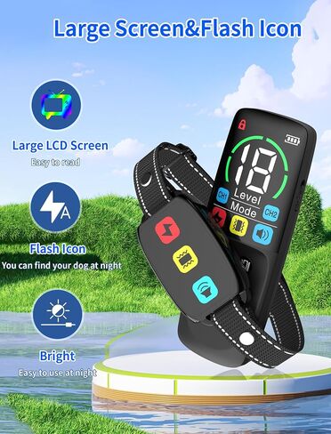 Dog Shock Collar with Remote,3300ft Dog Training Collar with 4 Training Modes Beep,Vibration,Electric Shock,Dog Finder,Waterproof Shock Collar for Dogs in Saudi Arabia