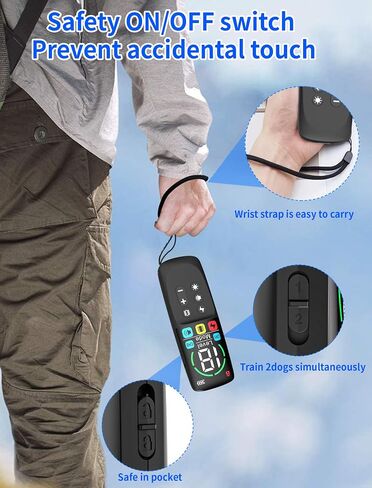 Dog Shock Collar with Remote,3300ft Dog Training Collar with 4 Training Modes Beep,Vibration,Electric Shock,Dog Finder,Waterproof Shock Collar for Dogs in Saudi Arabia