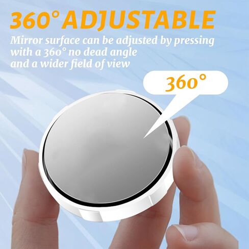 2PCS Blind Spot Mirror, Side View Mirror, 360° Wide Angle Adjustable Car Convex Mirrors, 2.17" HD Glass Rear View Mirror with Reusable Suction Cup Universal for Car SUV Truck (Black) in Saudi Arabia