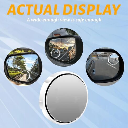 2PCS Blind Spot Mirror, Side View Mirror, 360° Wide Angle Adjustable Car Convex Mirrors, 2.17" HD Glass Rear View Mirror with Reusable Suction Cup Universal for Car SUV Truck (Black) in Saudi Arabia