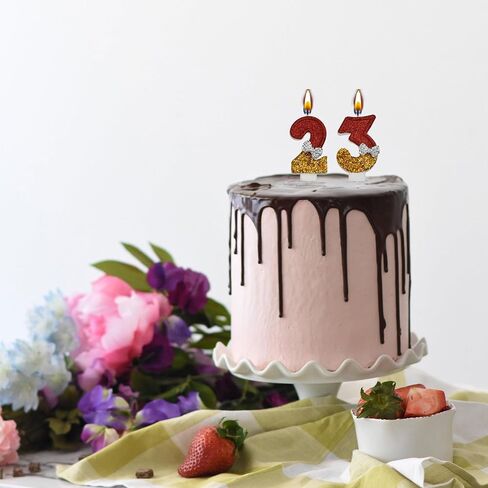 شموع عيد الميلاد الثالث والثلاثين، شموع عيد ميلاد ذهبية بعمر 32 و23 عامًا، هدايا تزيين تزيين الكيك لحفلة عيد ميلاد سعيد للنساء والرجال in Kuwait