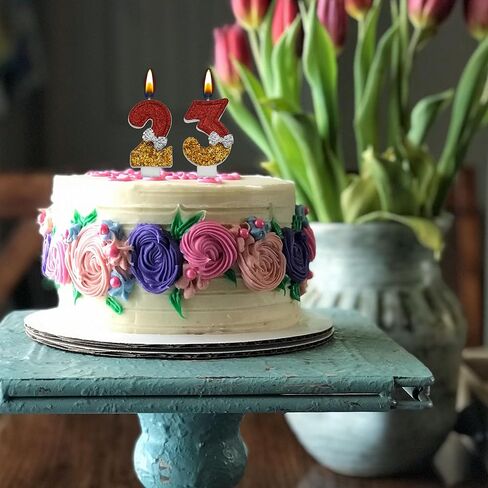 شموع عيد الميلاد الثالث والثلاثين، شموع عيد ميلاد ذهبية بعمر 32 و23 عامًا، هدايا تزيين تزيين الكيك لحفلة عيد ميلاد سعيد للنساء والرجال in Kuwait