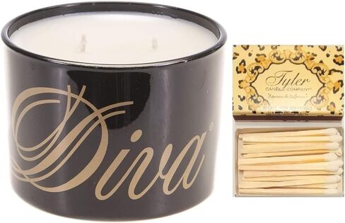 Tyler Candle Diva Edition Stature Mossy Black 16oz Scented Jar Candle (1 Pack w Matches), tstdiva16oz in Saudi Arabia
