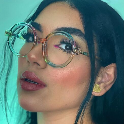 إطار نظارة Zeelool كلاسيكي سميك مستدير للنساء والرجال مع عدسات شفافة بدون وصفة طبية الرحمن ZJGX633614 in Kuwait
