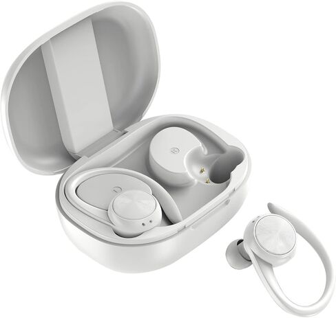Wireless Earbuds with Earhooks Bluetooth Earbuds with Ear Hook Sport Waterproof Headphones Noise Cancelling Ear Buds with Microphone Running Workout Gym Earphones LED Power Display for Android iOS in Saudi Arabia