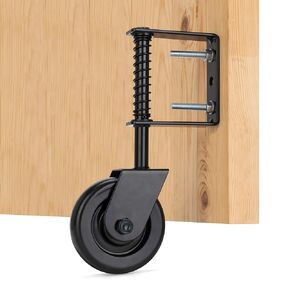 4.3" Heavy Duty Spring Loaded Gate Caster with Bearing, Drag Gate Wheels with 360° Swivel for Wooden Gate Fence, Metal Tube Gate, Anti Sag Gate Kit with Bear, 330 Lbs Capacity, 2 Pcs, Black