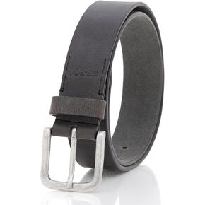 Joe's Jean Mens 38mm Full Grain Genuine Leather Belt, Vintage Style Antique Silver Buckle
