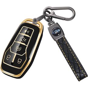Car Key Fob Cover Fit for Nissan Altima Sentra Rogue Pathfinder Murano Armada Maxima Versa 5 Buttons Soft TPU Key Case Shell Protector with Leather Keychain(White) in Kuwait