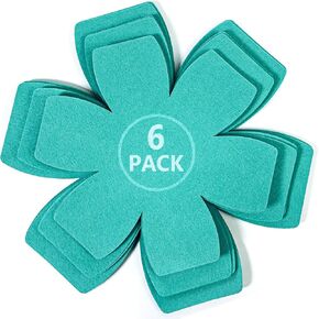 Felt Pot and Pan Protectors - Set of 6 and 3 Different Sizes Felt Pan Protectors for Stacking, Larger & Wider Pot and Pan Protectors, Pan Separators Protectors, Pot Separators for Stacking, Blue Green