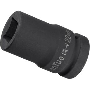 Square Impact Socket, 1" Drive 21mm Socket, CR-V Radiused Corner Design Standard Metric Socket - (Applications: for DIY, Automobile Repairs, Manufacturing)