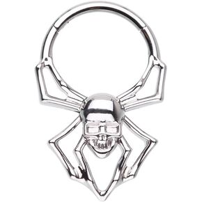 Pierced Owl 16GA 316L Stainless Steel Spider Center Hinged Segment Ring