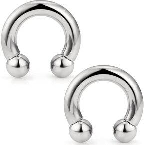 Ocptiy 2G 4G 6G 8G Titaniumm Septum Rings Medical Implant Grade Gauges Tunnels Earring Stretching kit Hypoallergenic Septum Nose Ring Ear Hoop Earring Piercing Jewelry Women Men 12mm 14mm 16mm