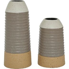 Deco 79 Metal Decorative Vase Centerpiece Vases with Gold Accents, Set of 2 Flower Vases for Home Decoration 12", 16"H, Gold