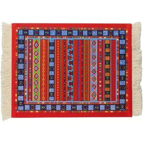 Persian Mouse Pad - 10x7 inches Luxury Ergonomic Carpet Mouse Mat with Non-Slip Rubber Base, Red Star Oriental Design, Fringed Edges - Multi-Functional Desk Accessory for Office and Home