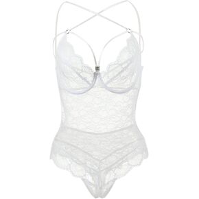 White Bodysuit Lace Bridal Lingerie White Lingerie Teddy Lingerie for Women
