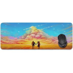Gaming Mouse Pad, Large Desktop Mouse Pad 27.7" x 11.8", Computer Keyboard Mouse Pad, Animated Movie Fan Gift, Sewn Edge Anti-slip Base Suitable for Office Gaming Home (Bear and Pig)
