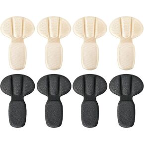 Heel Pads for Shoes Too Big, 4Pcs Mesh Adhesive Heel Grips Inserts for Boots, Loose Shoes, Reusable Heel Heel Cushion Pads for Women Men, Anti Blister Shoe Liners Heel Protectors(Black&Nude)