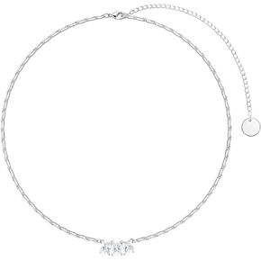 LecAit Dainty Choker Necklace 18k Gold Plated Diamond Pendant Necklaces three Cubic Zirconia Solitaire | Gold Necklaces for Women Original Design Jewelry