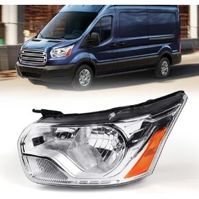 headlight assembly compatible with 2015-2020 Ford Transit 150 250 350 Head Lamp Chrome Housing Right Passenger Side RH