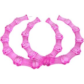 Colorful Acrylic Bamboo Earrings 80s 90s Bamboo Hoop Earrings Large Bamboo Chunky Earrings Resin Bamboo Jewelry for Women