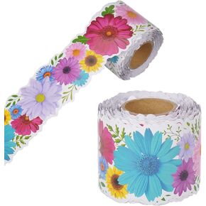 66ft Bulletin Board Borders Daisy Flower Die-Cut Border Trim Classroom Bulletin Board Decoration for Spring Summer Classroom School Wall Home Décor