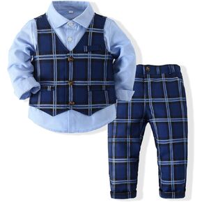 Baby Boys Toddler Suit Clothes Sets Casual Dress Shirts Pants Gentleman Outfits Suits 18 Month 5 Years
