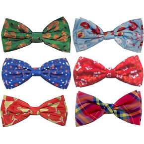 Huxley & Kent Bow Tie for Pets | Multi-Bundle 6-Pack Bow Tie Collar Attachments (A-XLarge) | Fun Bow Ties for Dogs & Cats | Cute, Comfortable, and Durable | H&K Bow Tie
