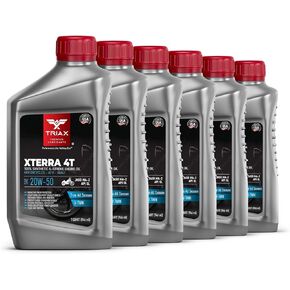 Triax Xterra 4T 20W-50 Full Synthetic Ester VTWIN Motorcycle Oil, Enhanced and Friction Modified JASO MA-2 API SN, SL, SM, Enhanced Film Strength and High Temp Stability (1 Qt)