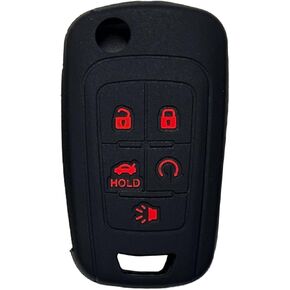 Key Fob Cover for Chevy GMC: 5 Buttons Key Fob Case Fit for Chevy Camaro Equinox Malibu Spark EV Impala Cruze Sonic Volt SS Sedan GMC Terrain Denali 2014-2020丨Remote Protector 13504199 (Pink)