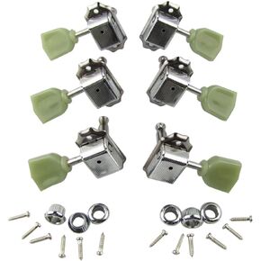 3L3R Deluxe Guitar Tuning Pegs Machine Head Tuners Fit Gibson Epiphone Les Paul Guitar Parts, Chrome with Keystone Button